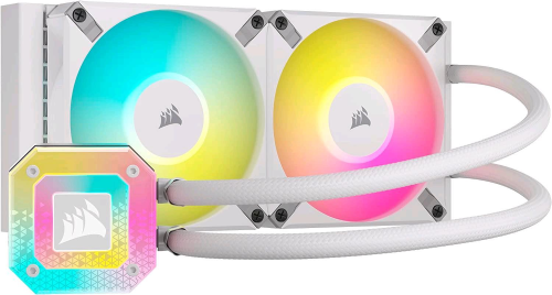 CORSAIR iCUE H100i ELITE CAPELLIX XT CPU DISSIPATORE A LIQUIDO PER CPU DUE VENTOLE AF120 RGB ELITE RADIATORE 240mm PER LGA 1700/1200/2066 AMD AM4/sTRX4 BIANCO